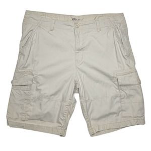 Old Navy Mens Beige Khaki 10" Inseam Cargo Lived In Chino Flat Shorts Sz 38